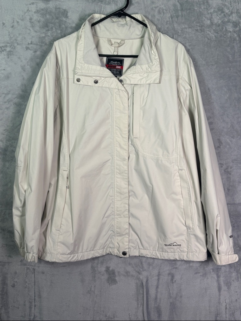 Eddie Bauer Women’s Cream Gray Full Zip MediumWeight WeatherEdge Jacket Size XXL